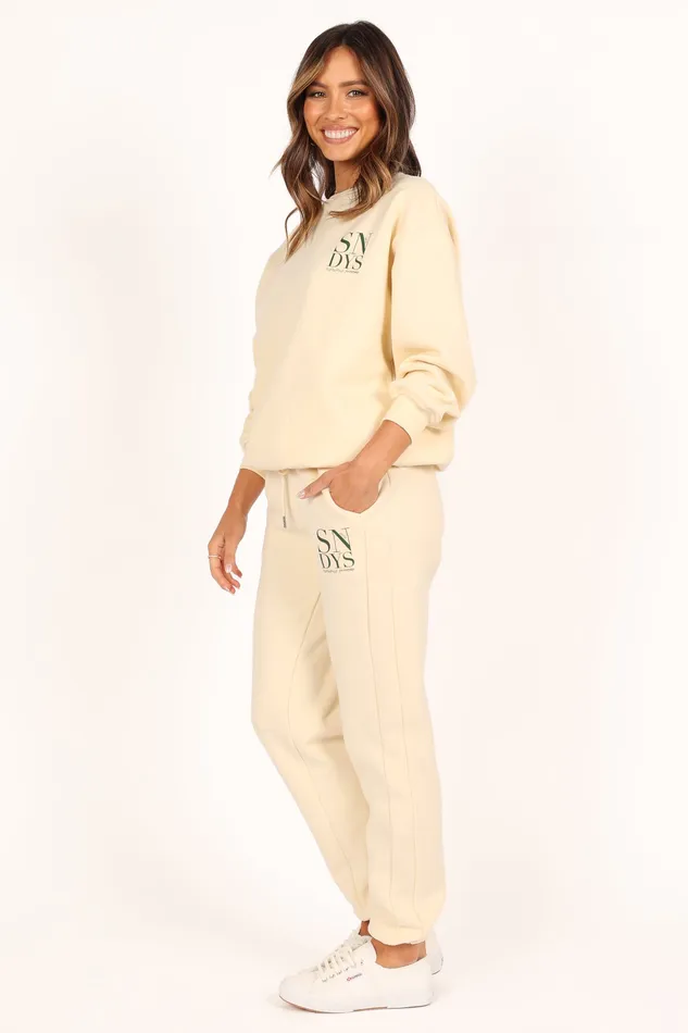 petalandpup Rhodes Sweatpant 8211 Sand Sand Women Pants
