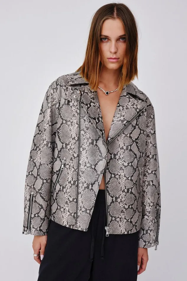 Peyton Reptile 8211 Grey Reptile Women Won Hundred Coats Jackets and Blazers