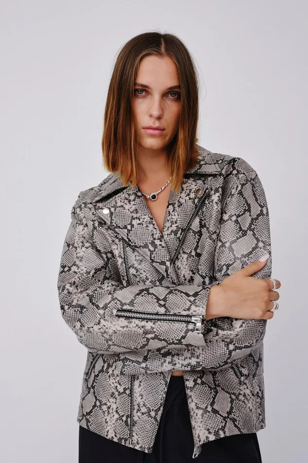 Peyton Reptile 8211 Grey Reptile Women Won Hundred Coats Jackets and Blazers