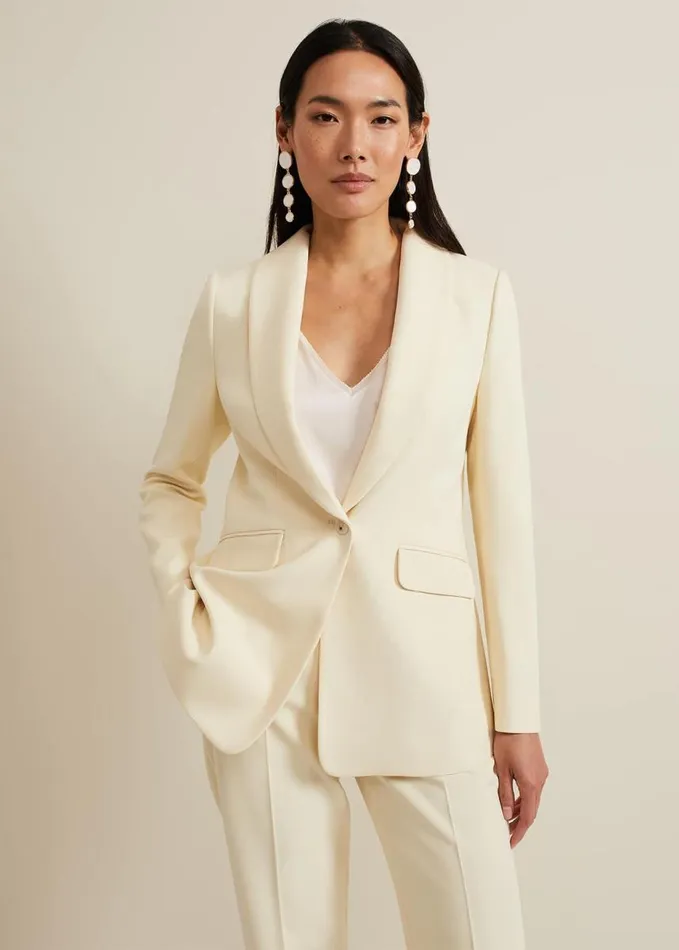 Phase Eight Alexis Shawl Collar Suit Jacket Yellow Women Jackets