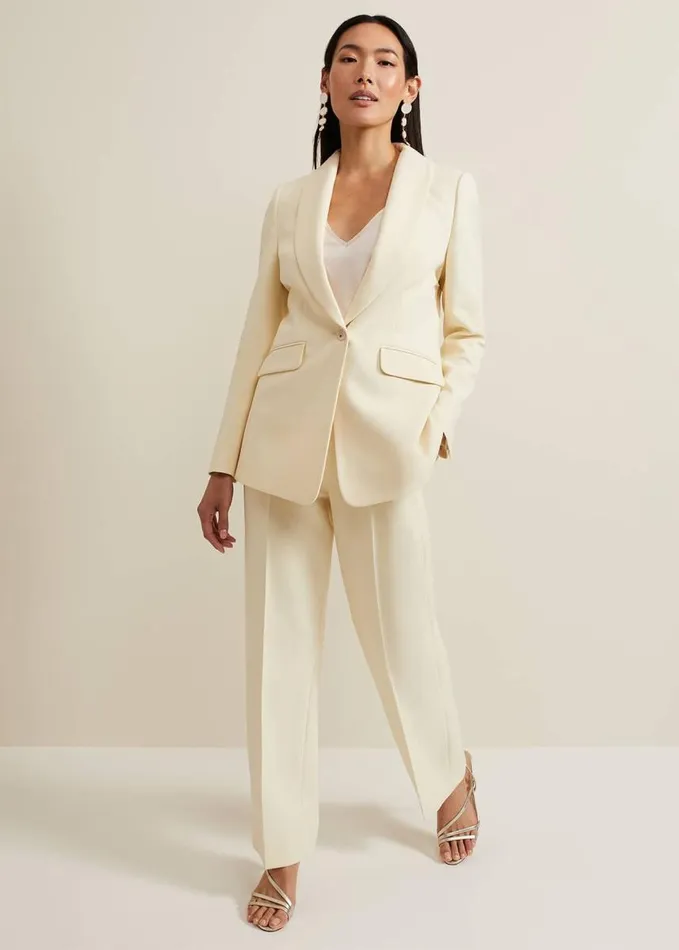 Phase Eight Alexis Shawl Collar Suit Jacket Yellow Women Jackets