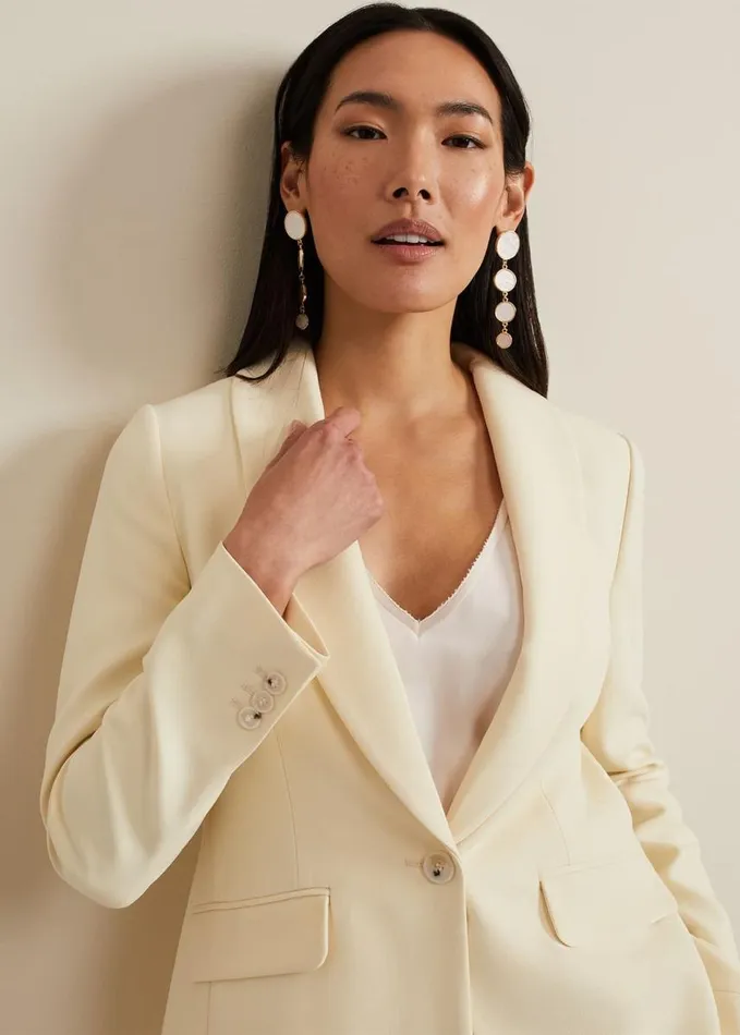 Phase Eight Alexis Shawl Collar Suit Jacket Yellow Women Jackets