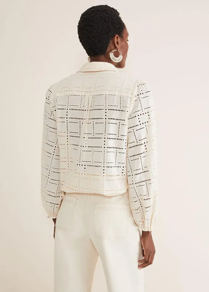 Phase Eight Alice Broderie Blouse Ecru Women Shirts and Blouses