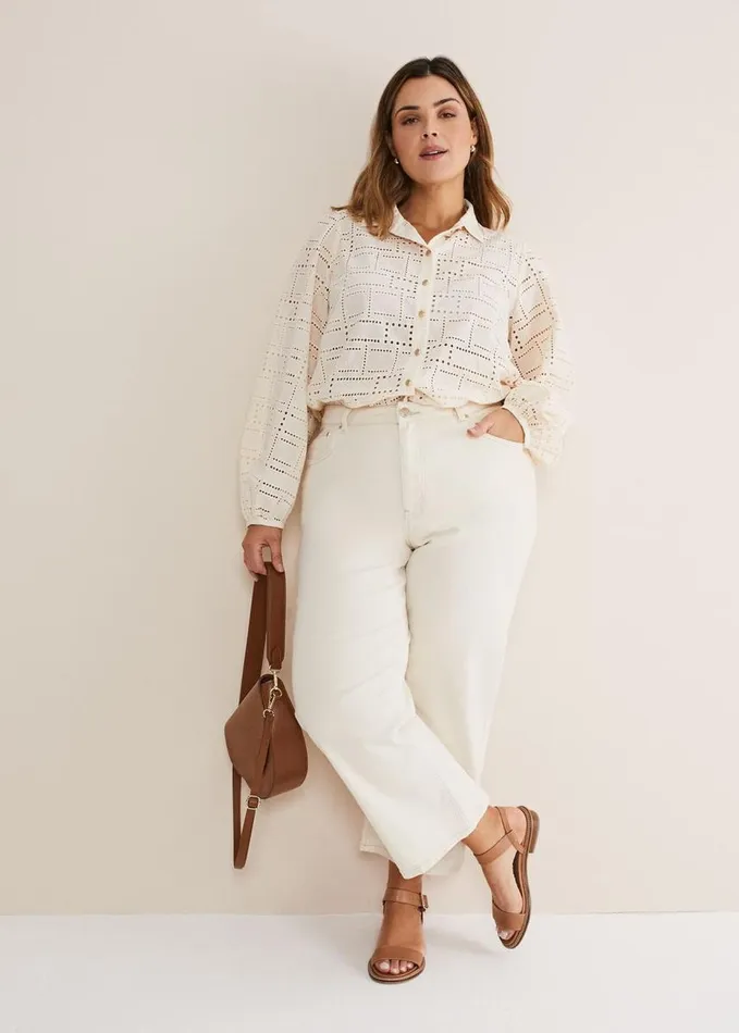 Phase Eight Alice Broderie Blouse Ecru Women Shirts and Blouses