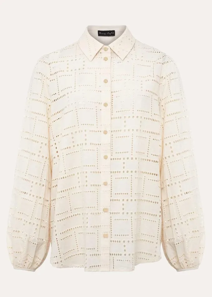 Phase Eight Alice Broderie Blouse Ecru Women Shirts and Blouses