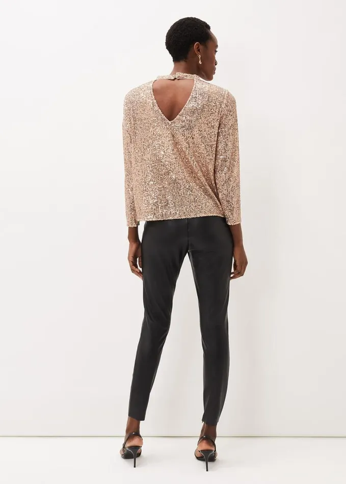 Phase Eight Amina Faux Leather Jegging Black Women Trousers