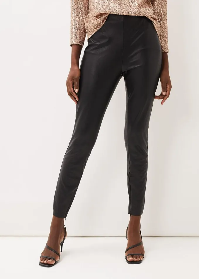 Phase Eight Amina Faux Leather Jegging Black Women Trousers