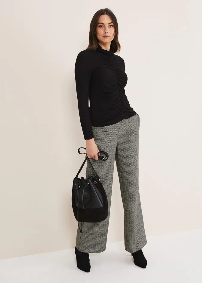 Phase Eight Anabelle Ruched Top Charcoal Women Tops and TShirts