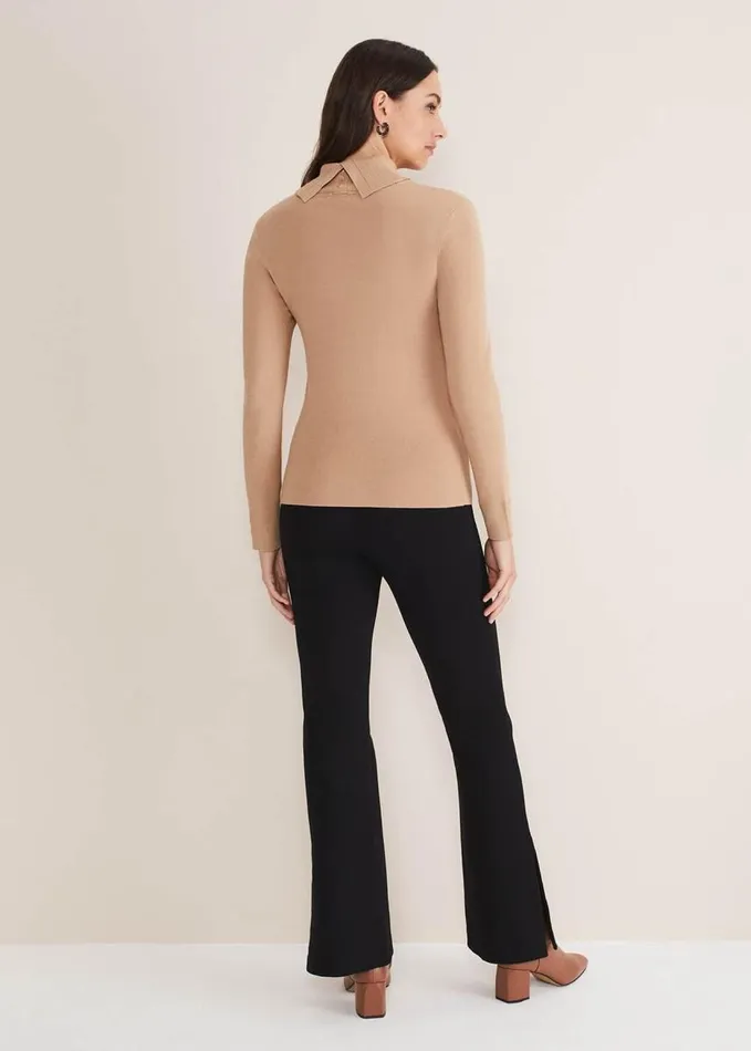 Phase Eight Ara Side Split Bootcut Ponte Trouser Black Women Trousers