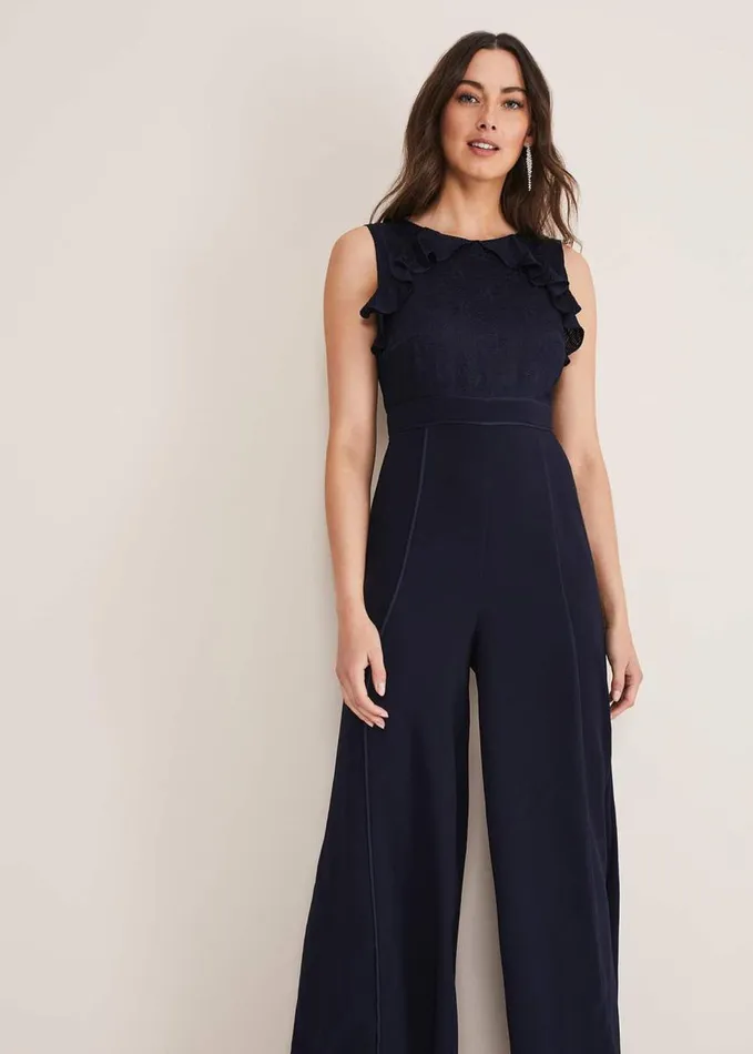 Phase Eight Atlanta Burnout Jumpsuit Navy Women Jumpsuits