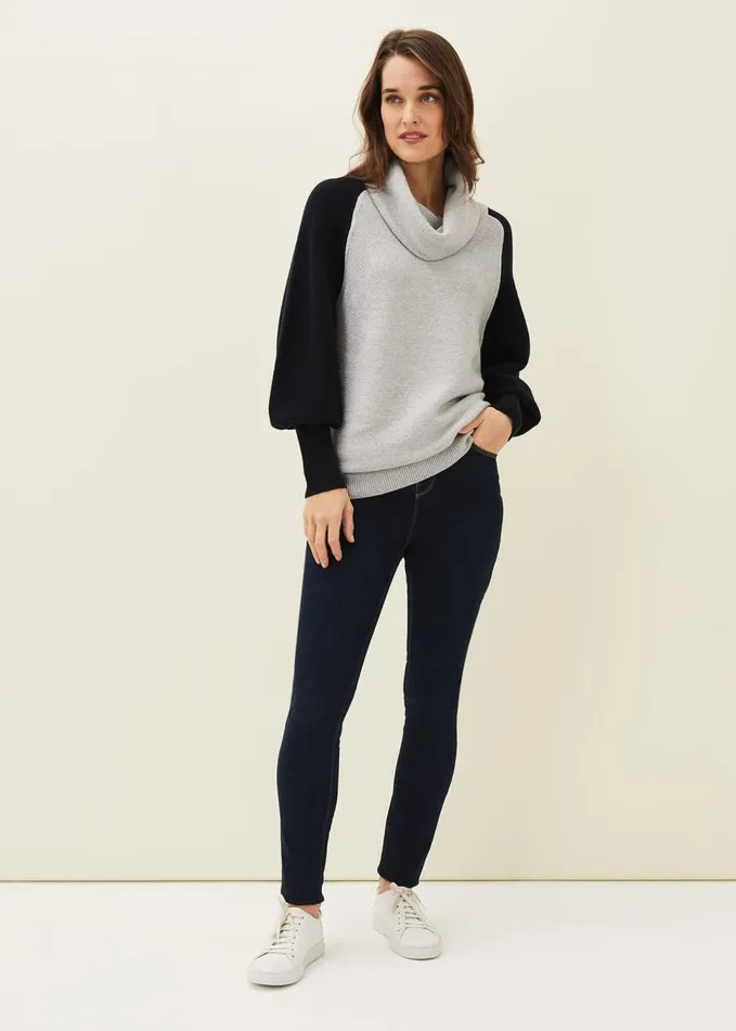 Phase Eight Audra Colourblock Knit Jumper Greenpink Women Knitwear