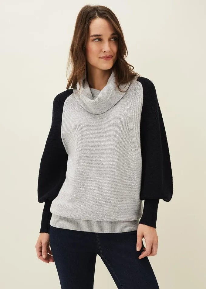 Phase Eight Audra Colourblock Knit Jumper Greenpink Women Knitwear