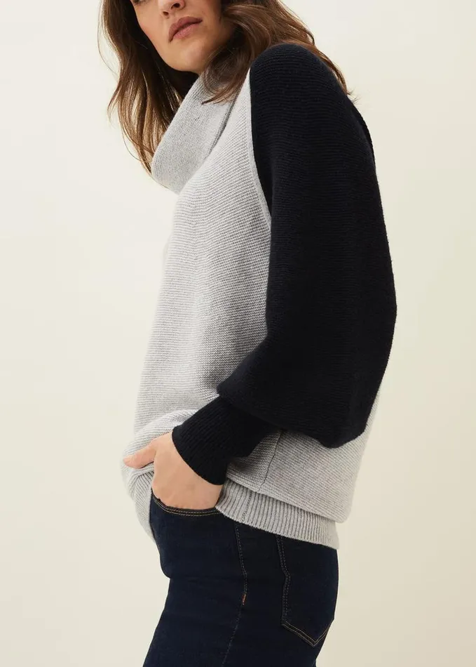 Phase Eight Audra Colourblock Knit Jumper Greenpink Women Knitwear