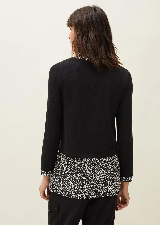 Phase Eight Avie Double Layer Top Blackivory Women Tops and TShirts
