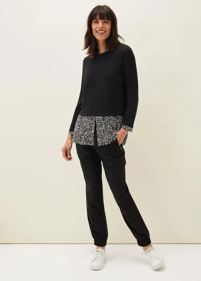 Phase Eight Avie Double Layer Top Blackivory Women Tops and TShirts