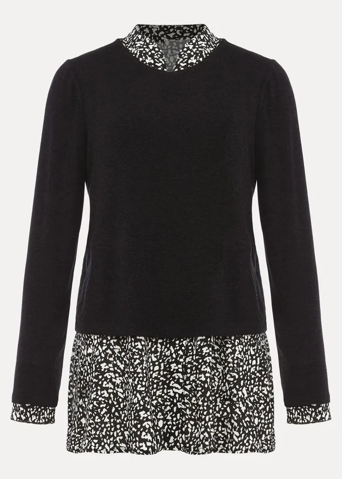 Phase Eight Avie Double Layer Top Blackivory Women Tops and TShirts