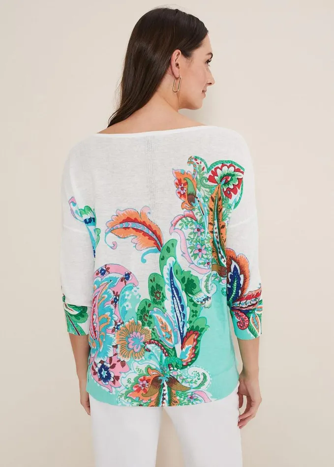 Phase Eight Azalia Paisley Print Knit Multicoloured Women Knitwear