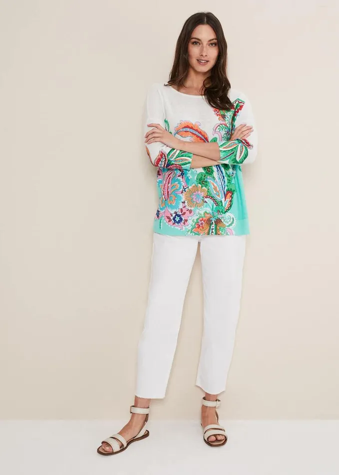 Phase Eight Azalia Paisley Print Knit Multicoloured Women Knitwear