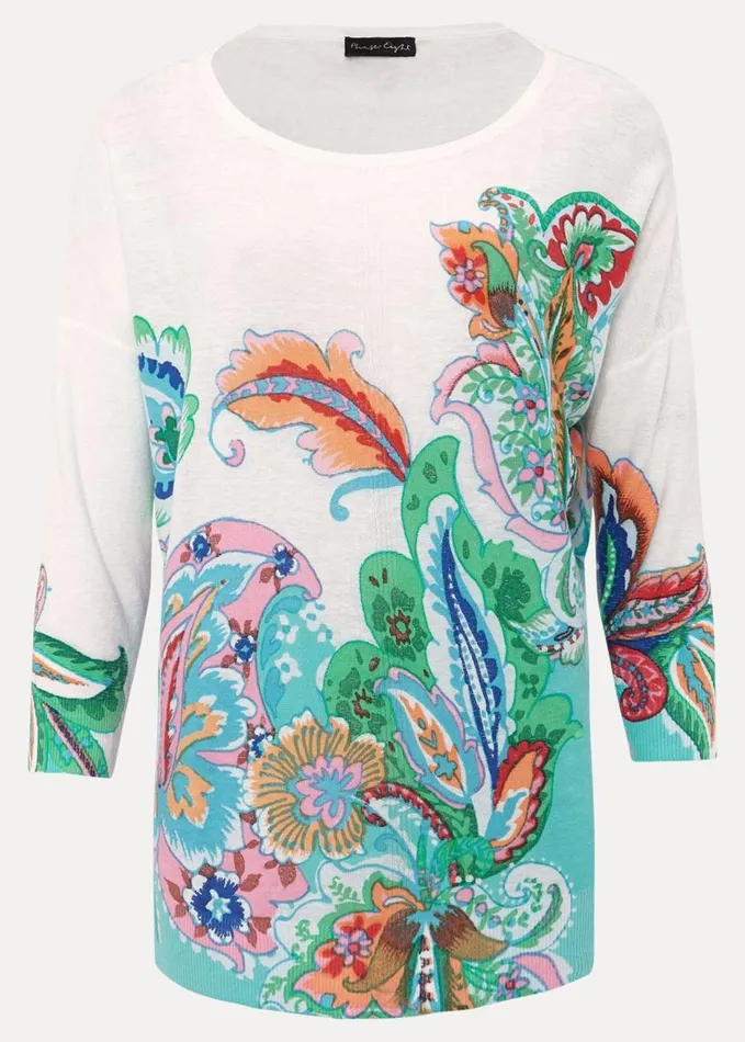 Phase Eight Azalia Paisley Print Knit Multicoloured Women Knitwear