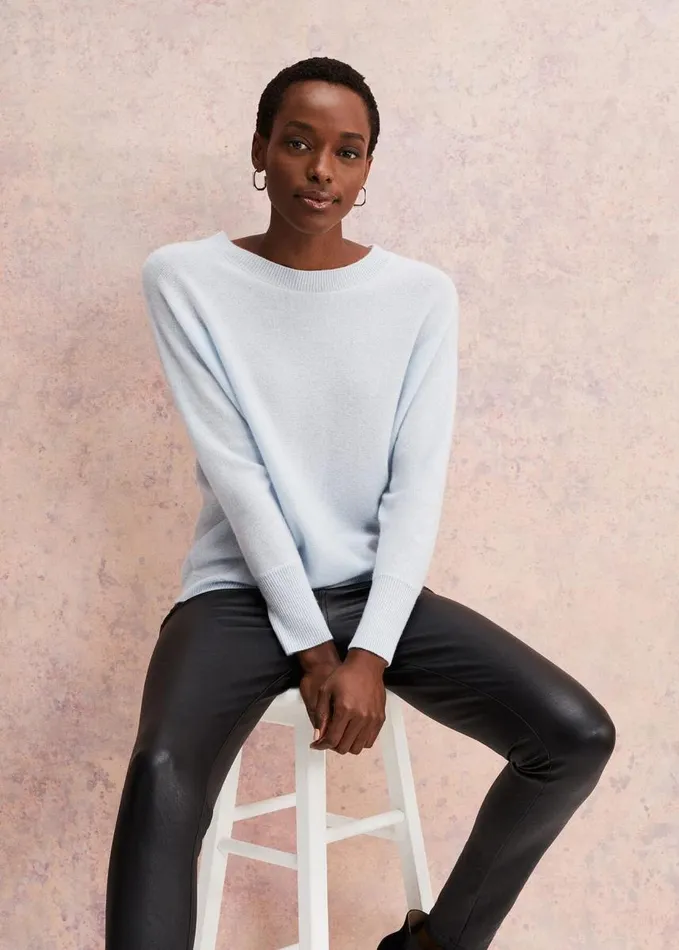 Phase Eight Beatrice Cashmere Jumper Soft Blue Women Knitwear