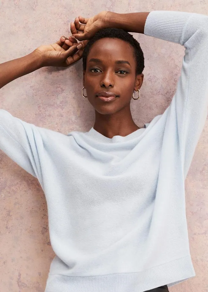 Phase Eight Beatrice Cashmere Jumper Soft Blue Women Knitwear