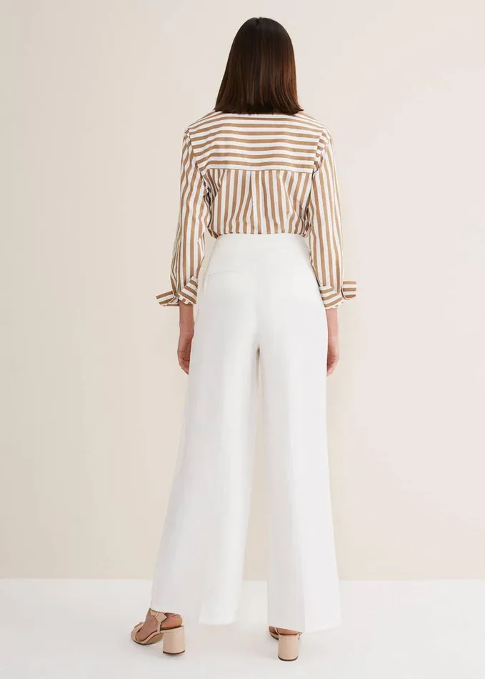 Phase Eight Bianca Wide Leg Suit Trousers Ivory Women Trousers