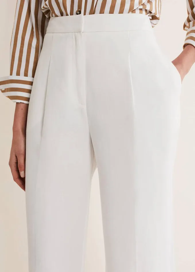 Phase Eight Bianca Wide Leg Suit Trousers Ivory Women Trousers