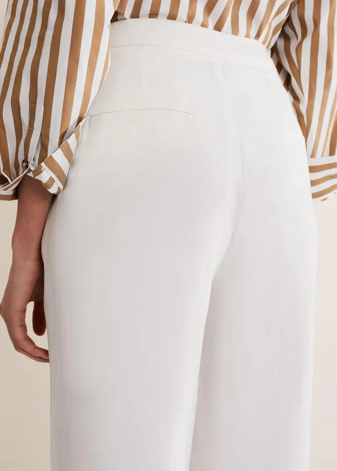 Phase Eight Bianca Wide Leg Suit Trousers Ivory Women Trousers