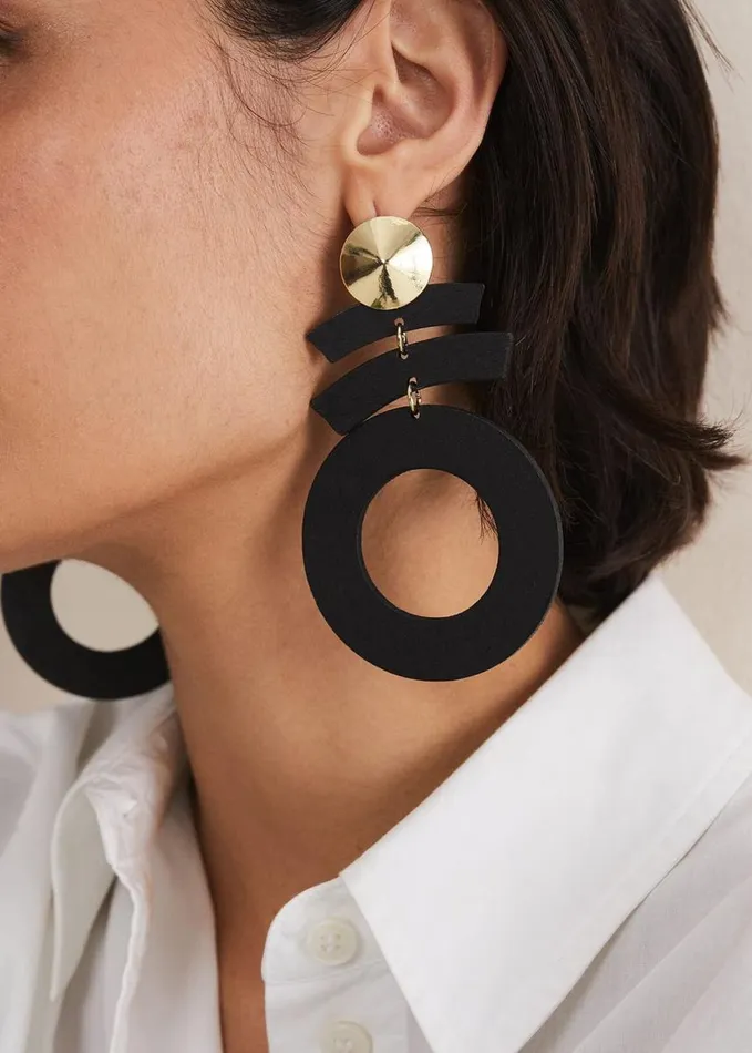 Phase Eight Black Abstract Drop Earrings Black Women Jewellery