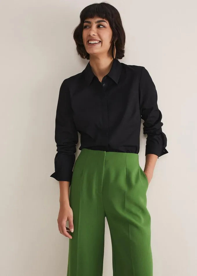 Phase Eight Black Fitted Shirt Black Women Shirts and Blouses