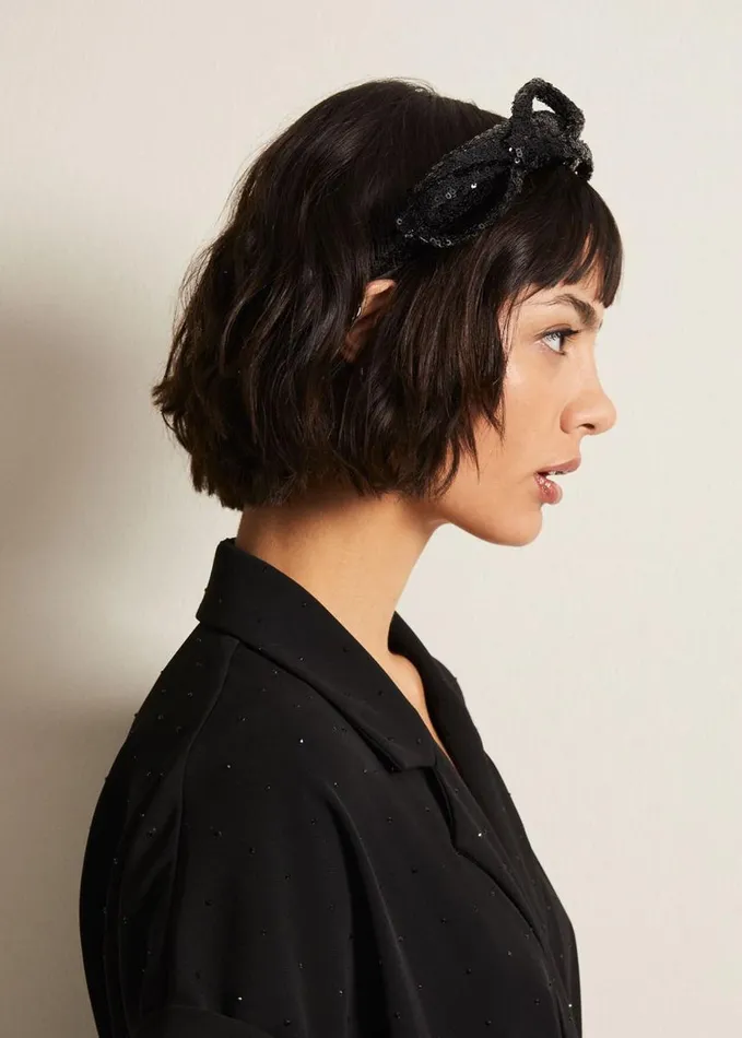 Phase Eight Black Sequin Headband Black Women Fascinators and Hats