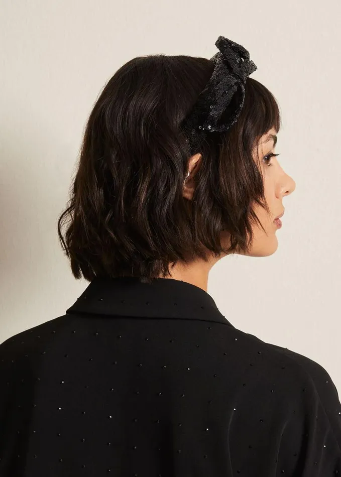 Phase Eight Black Sequin Headband Black Women Fascinators and Hats