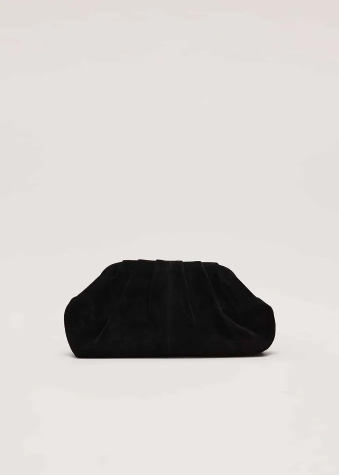 Phase Eight Black Suede Pouch Clutch Bag Black Women Bags and Clutches