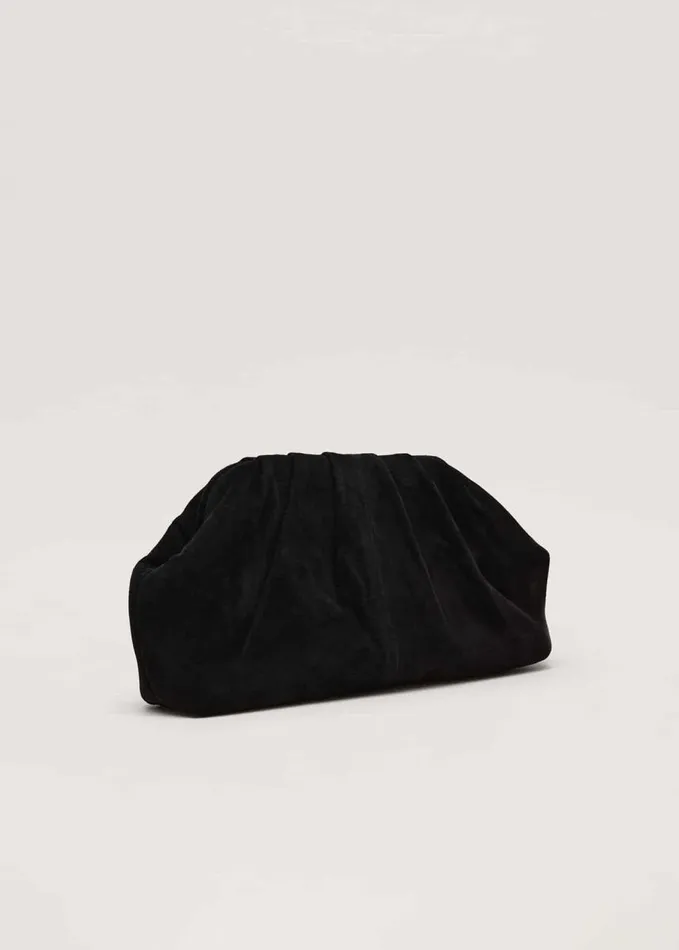 Phase Eight Black Suede Pouch Clutch Bag Black Women Bags and Clutches