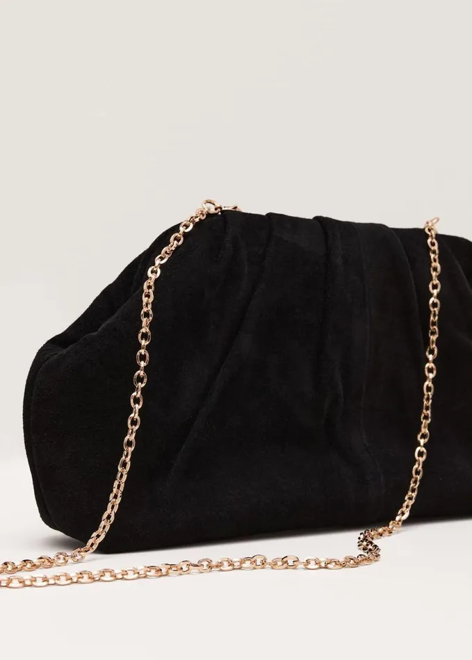 Phase Eight Black Suede Pouch Clutch Bag Black Women Bags and Clutches