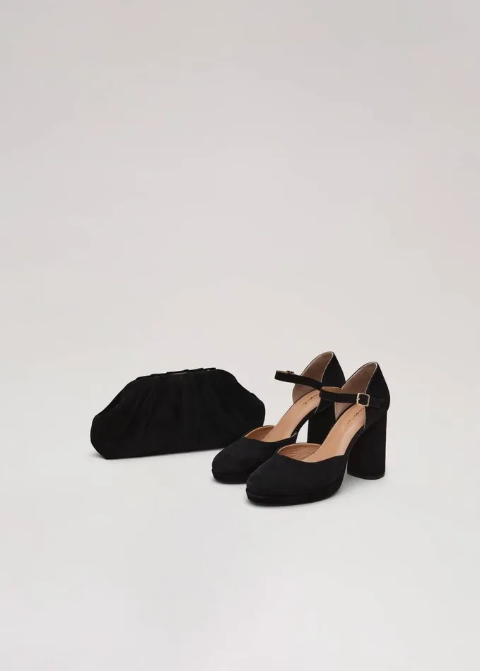 Phase Eight Black Suede Pouch Clutch Bag Black Women Bags and Clutches