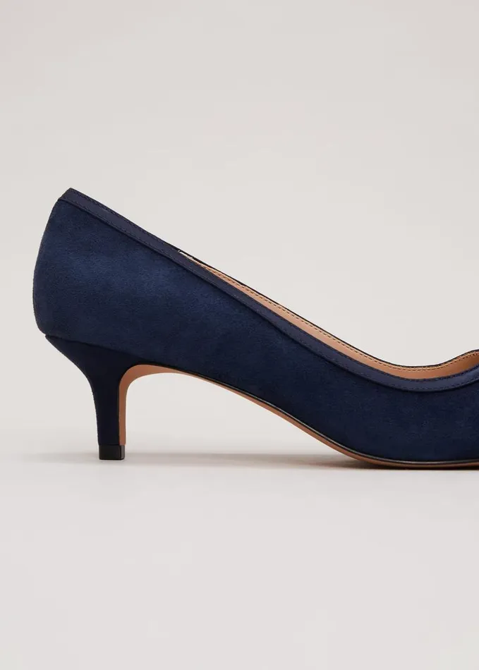 Phase Eight Bow Kitten Heel Shoes Navy Women Occasion Shoes