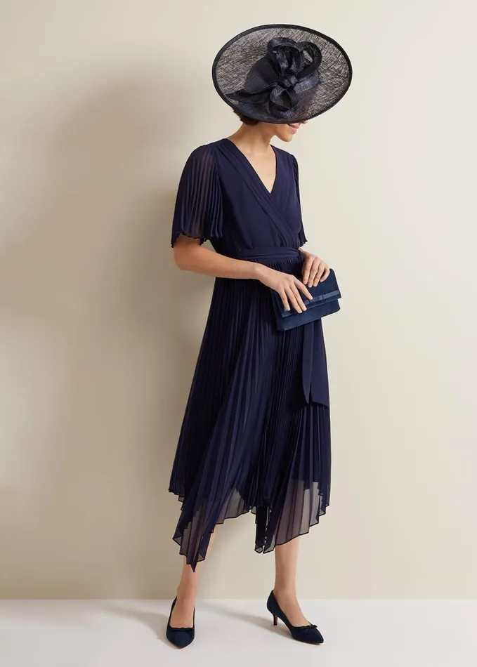 Phase Eight Bow Kitten Heel Shoes Navy Women Occasion Shoes