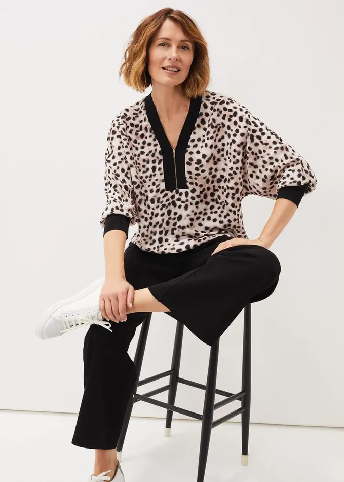 Phase Eight Calla Leopard Print Blouse Multicoloured Women Shirts and Blouses