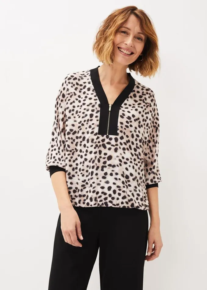 Phase Eight Calla Leopard Print Blouse Multicoloured Women Shirts and Blouses