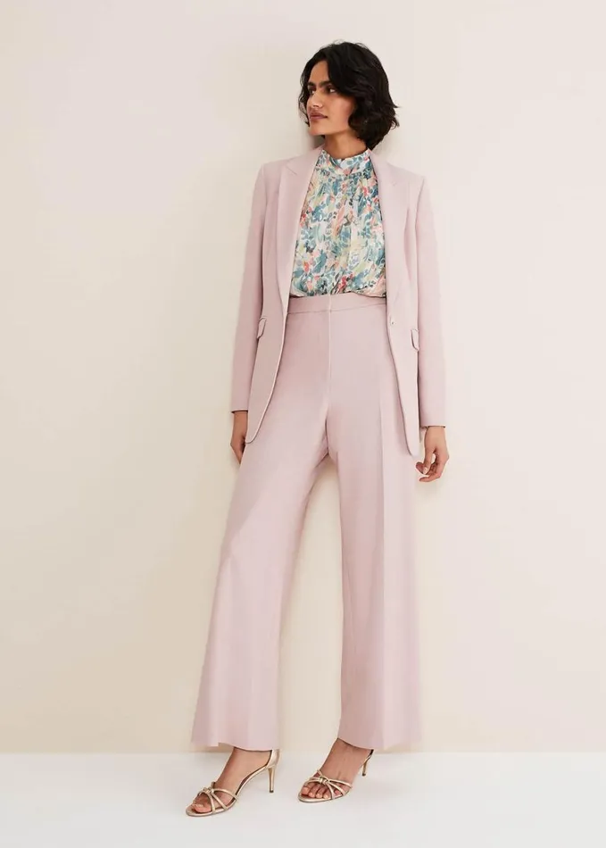 Phase Eight Celyn Wide Leg Trousers Pale Pink Women Trousers