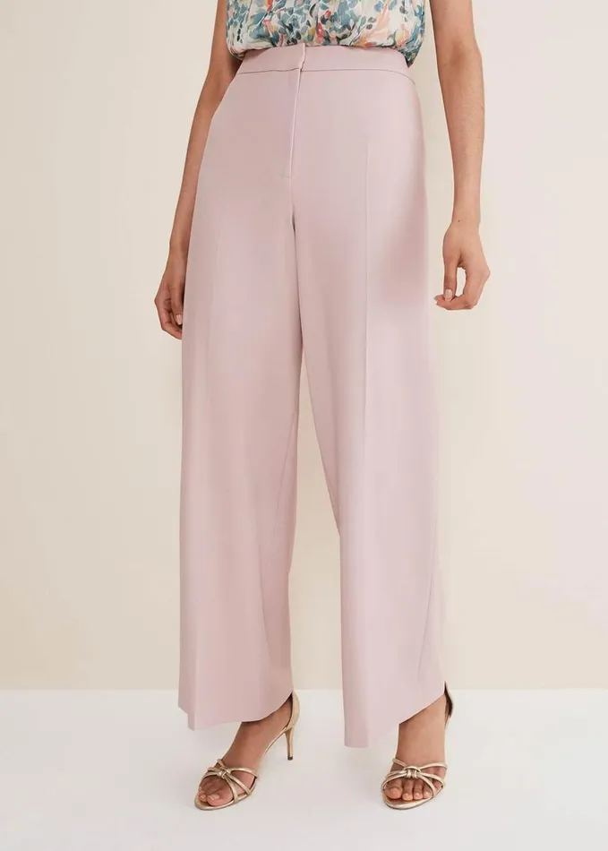Phase Eight Celyn Wide Leg Trousers Pale Pink Women Trousers