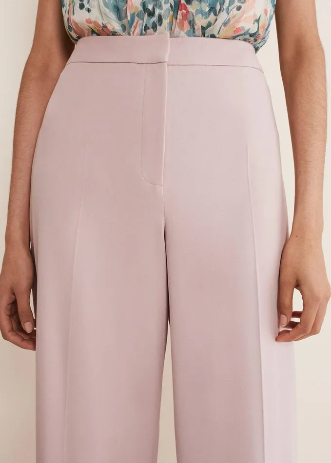 Phase Eight Celyn Wide Leg Trousers Pale Pink Women Trousers