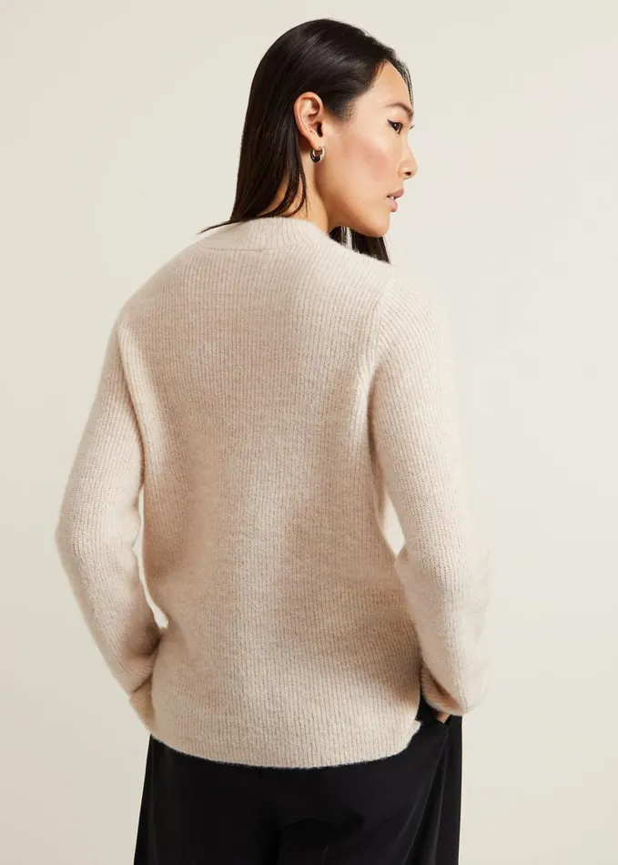 Phase Eight Connie Mohair Blend Jumper Stone Women Knitwear