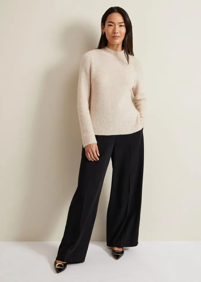 Phase Eight Connie Mohair Blend Jumper Stone Women Knitwear