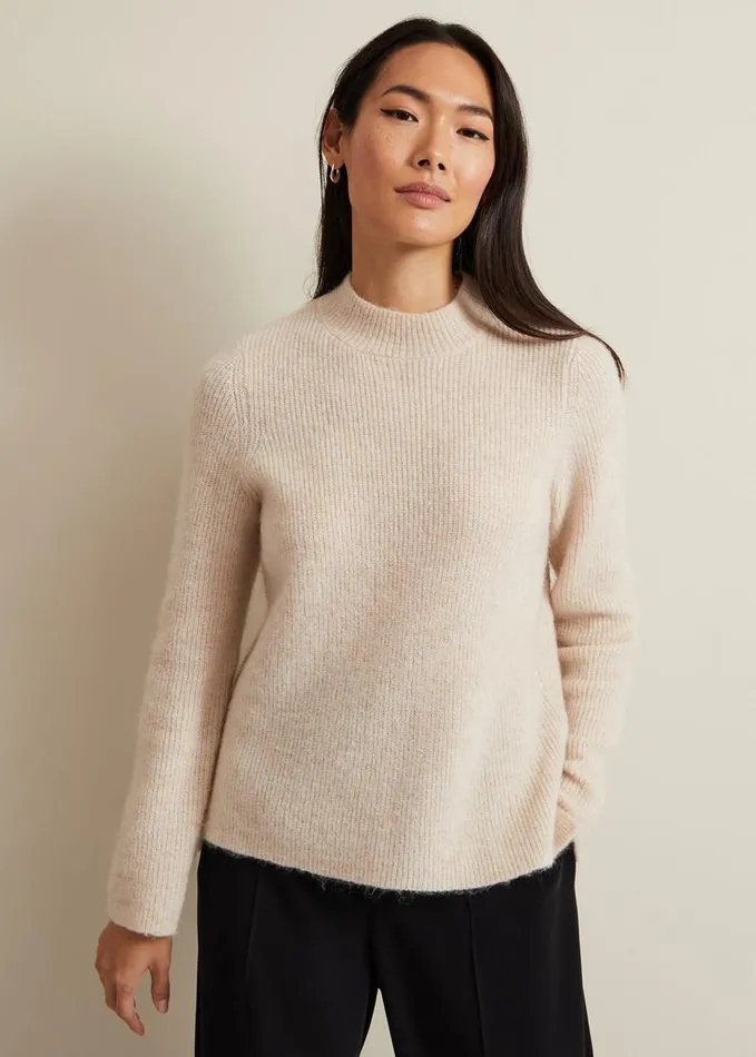 Phase Eight Connie Mohair Blend Jumper Stone Women Knitwear