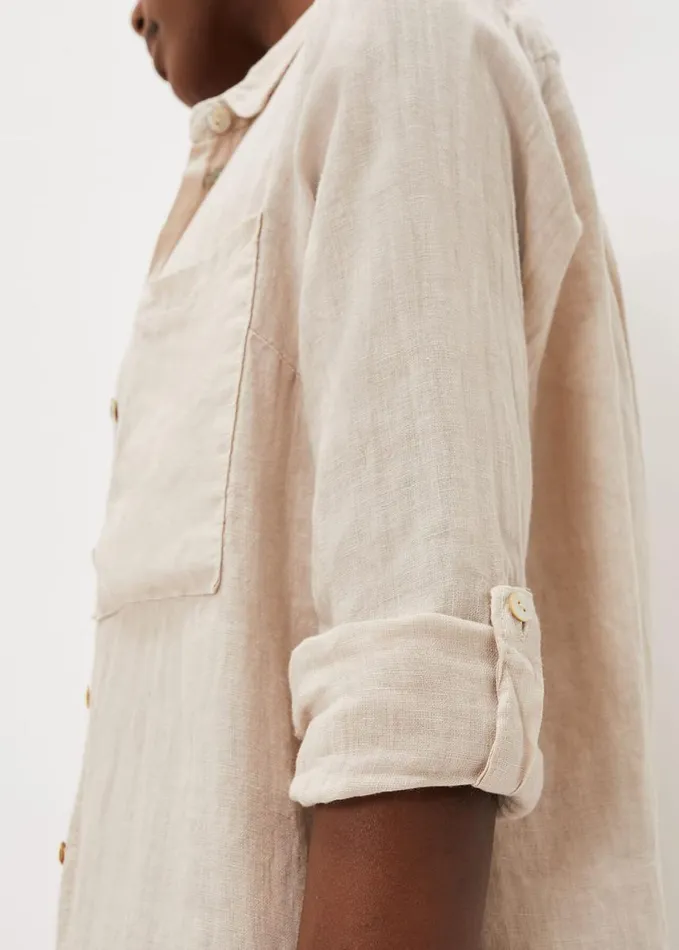 Phase Eight Cynthia Linen Longline Shirt Stone Women Shirts and Blouses