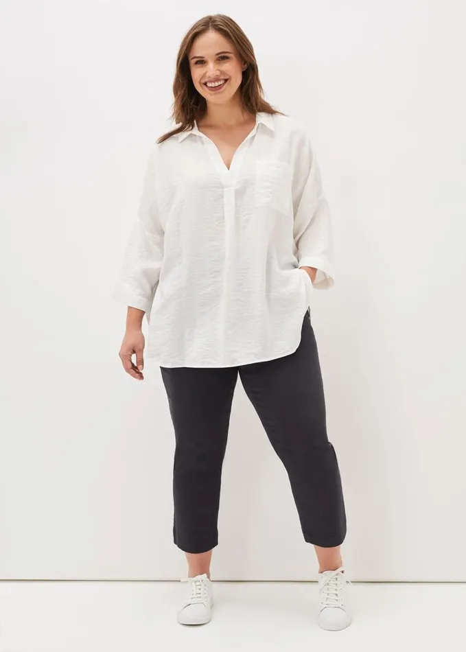 Phase Eight Cynthia Longline Shirt Ivory Women Shirts and Blouses