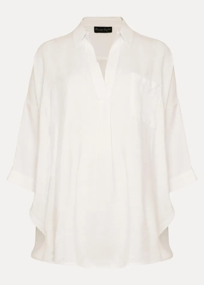 Phase Eight Cynthia Longline Shirt Ivory Women Shirts and Blouses