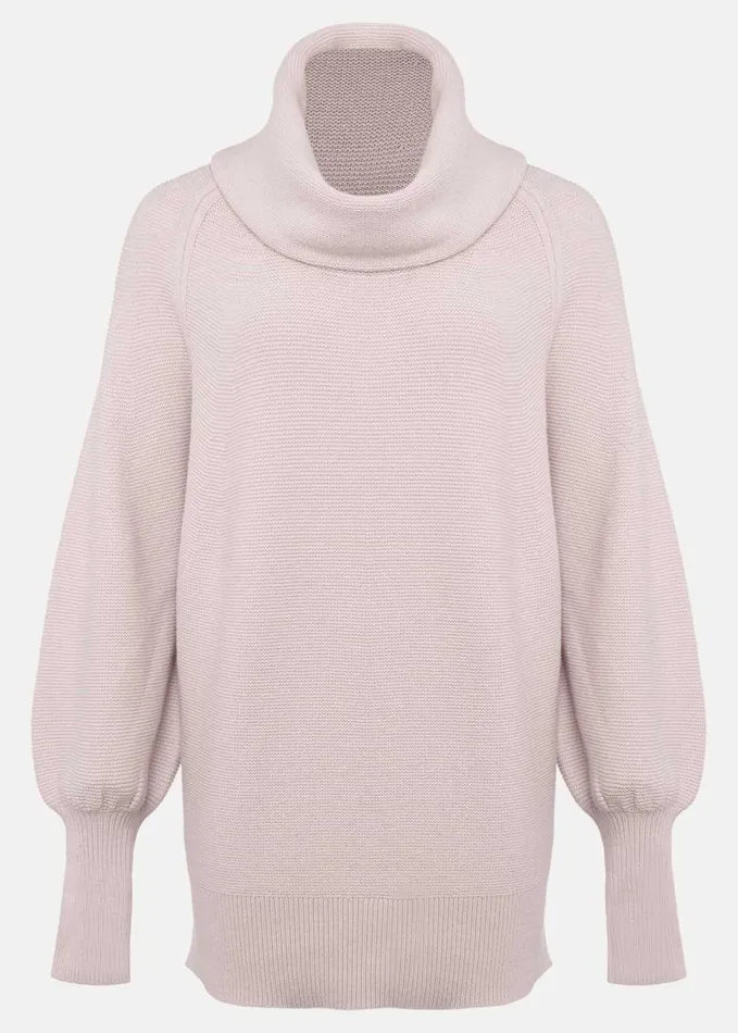 Phase Eight Dahlie Cowl Neck Knit Jumper Soft Pink Women Knitwear
